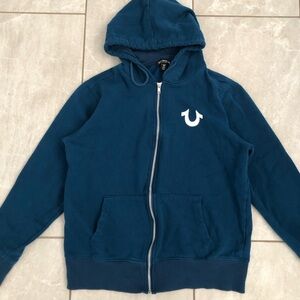 True Religion Y2K Blue Zip Up Hoodie